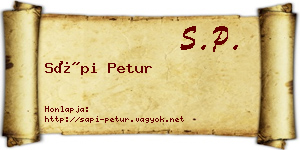 Sápi Petur névjegykártya